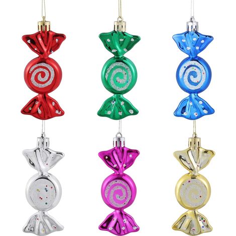 BEBUSINGOTO Lot de 6 décorations pour sapin de Noël - Décorations pour sapin de Noël pour les fêtes et les célébrations. (1/5)