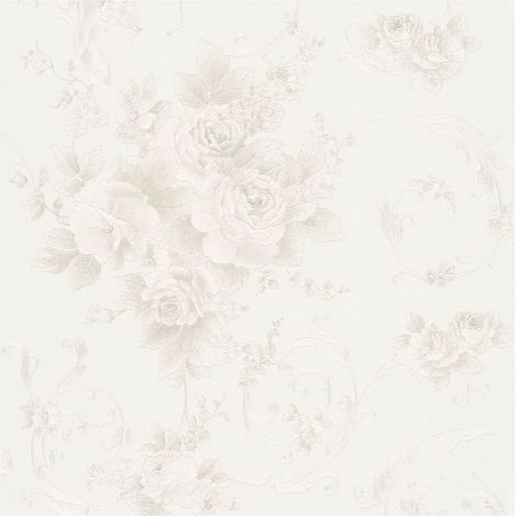 Flowers wallcovering wall Profhome 306472 non-woven wallpaper slightly textured with floral pattern matt grey bronze white 5.33 m2 (57 ft2) (1/5)