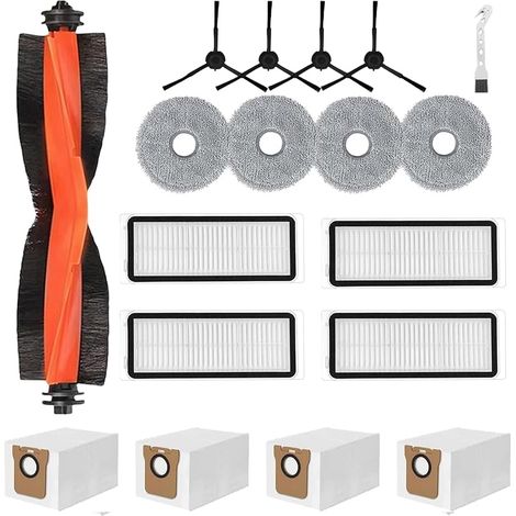 18 Accessoires pour Xiaomi Robot Vacuum X20 Max / X20 Pro Aspirateur, 1 Brosse Principale, 4 HEPA Filtres, 4 Chiffons, 4 Sacs à poussière, 4 Brosses latérales,1 Brosse de Nettoyage (1/5)