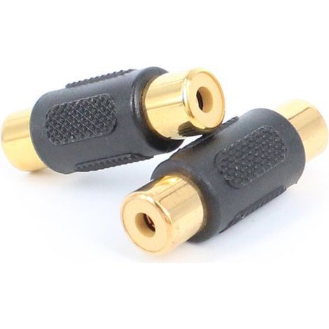 Straight female-to-female RCA connector, 1:1 gold-plated female RCA extension audio adapter (1/3)