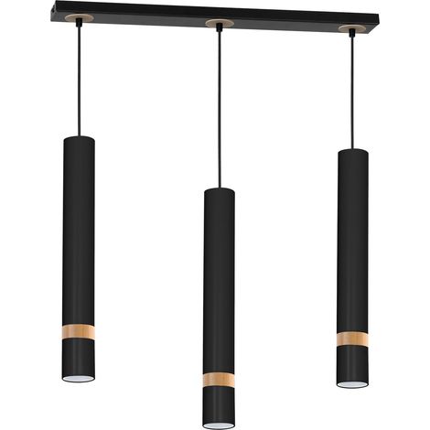 Suspension JOKER 3xGU10 40W noir/bois Milagro MLP6306
