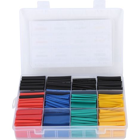 Kit de 530 tubes thermorétractables multicolores pour câbles électriques et isolations (1/5)