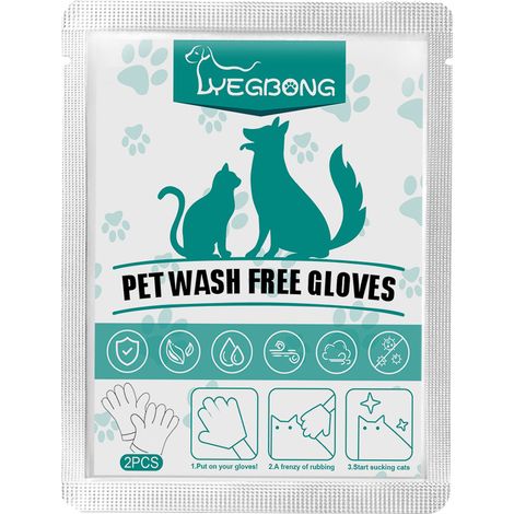 Gants jetables Yegbong pour chats et chiens - Lavage, désodorisation, nettoyage et nettoyage à sec - 2 pièces/sachet Ylabel qjst625zx01 (1/5)