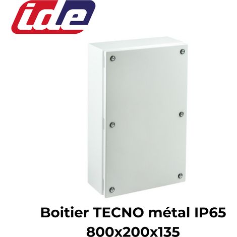 Boîtier métallique étanche TECNO IP65 - 800x200x135 - bords lisses sans plaque de montage ni fixation
