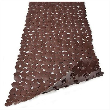 Tapis de Bain en Galets pour Baignoire à Tapis de Baignoire AntidéRapant dans la Douche (Marron) (1/5)