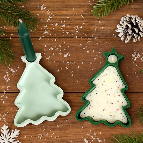 3er Set Silikonformen Weihnachtsbaum Gießform Tannenbaum für DIY Deko