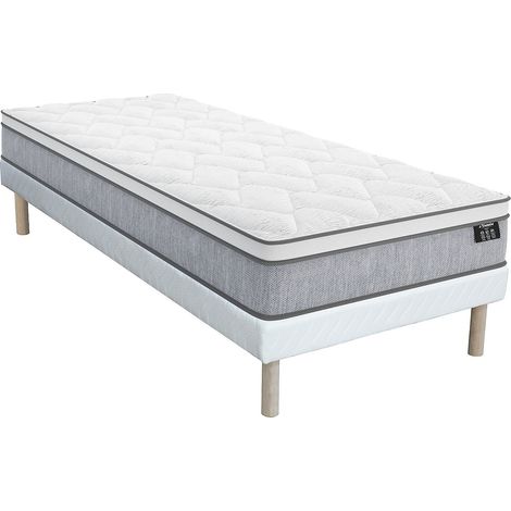 Ensemble 90 x 190 cm sommier + matelas ressorts ensachés ép.22cm - SERENITE de YSMÉE (1/5)