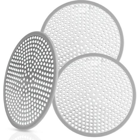 3 Pièces Attrape Cheveux Douche, Filtre Cheveux Douche Baignoire 118 mm/ 4,65", Grille Douche, Filtre Baignoire Anti Cheveux (1/4)