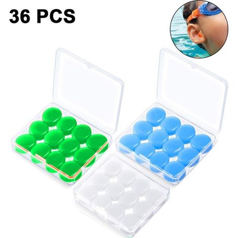 6 Paires Bouchons d'oreille, Silicone souple, Réducteur de bruit, Étanche, Sommeil Natation Concert (1/3)