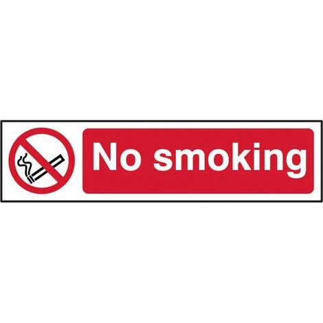 Scan No Smoking PVC Adhesive Safety Sign 200 x 50 mm, UV-Resistant
