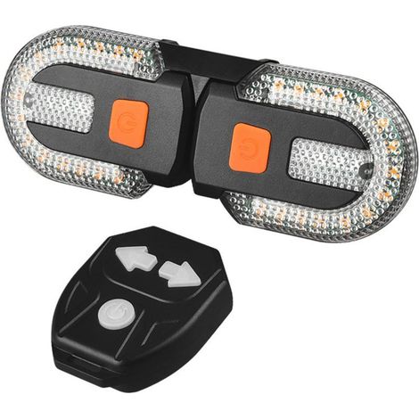 Intermitentes impermeables para bicicleta con mando a distancia, 5 modos, batería de 600 mAh, 30 lm, LED amarillo y rojo recargable (USB).