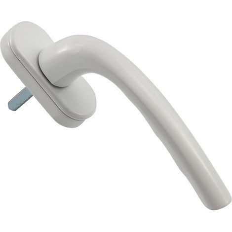 Poignée de fenêtre en aluminium blanc pour oscillo-battant - Crantage 90°, entraxe 43mm, carré 7mm (1/5)