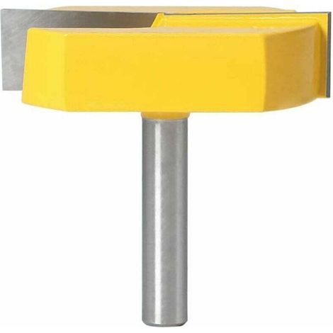 Fraise Defonceuse de 8mm pour Nettoyage de Surface de Fond, Convient pour Routeur à Rainure en T T-Track, Dimensions 8x57mm, Lame Jaune. (1/5)
