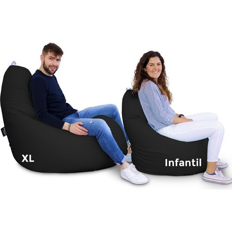 Pouf Poire Relax Similicuir Noir XL Noir