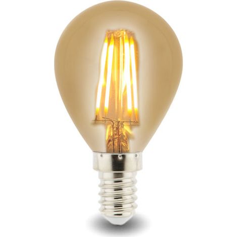 IluminaShop - Bombilla LED Filamento E14 G45 4W Ambar  Blanco Calido 2300K