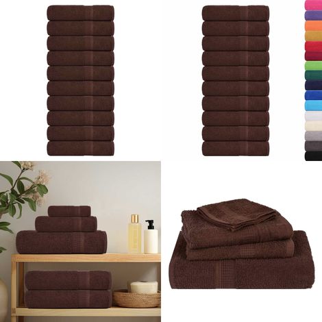 vidaXL Handtücher 10 Stk. Braun 50x100 cm 360 g/m² 100% Baumwolle (1/5)