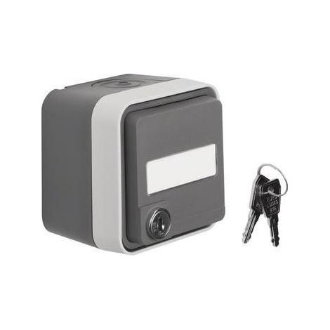 Berker 47393505 Steckdose SCHUKO mit Klappd. Beschriftungsfeld,ungl. Schließung AP W.1 grau (1/5)