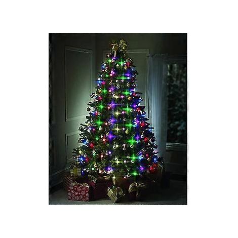 Leuchtende Präsenz: 1,8 m hoher, künstlicher Weihnachtsbaum mit Multifunktions-Fernbedienung und 64 vorbeleuchteten Glühbirnen für eine lebendige Festtagsdekoration. (1/4)