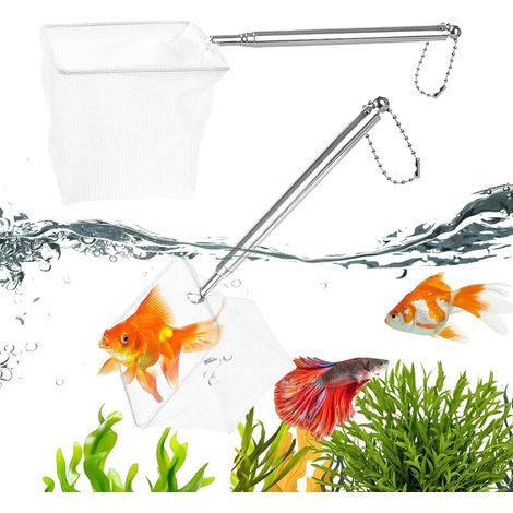 Petit Filet à Poissons pour la Capture de Poissons comprenant un Manche épuisette à truites pour pêche pour la pêche à la plage, au lac, à l'étan (1/5)