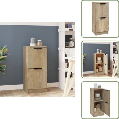 Buffet Chêne sonoma 30x30x70 cm Bois d'ingénierie - Buffet - Meuble De Rangement - Commode - Mobilier - Design Minimaliste (1/5)