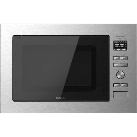 Cecotec Microondas encastrable con plato Microondas Encastrable Grandheat 2590 Built-In Steel Black