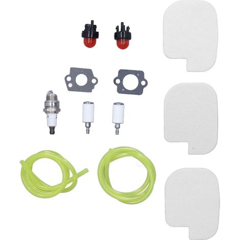 Kit filtre à air, bougie d'allumage et tuyau d'essence pour tronçonneuse Poulan (bougie protégée par film à bulles) (1/5)
