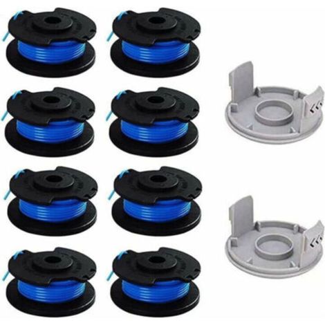 Accessoires pour coupe-bordures, lot de 10 bobines de rechange pour coupe-bordures Ryobi de 10 pouces, compatibles avec le coupe-bordures sans fil Ryobi One+ AC14RL3A, 8 bobines + 2 capuchons de coupe