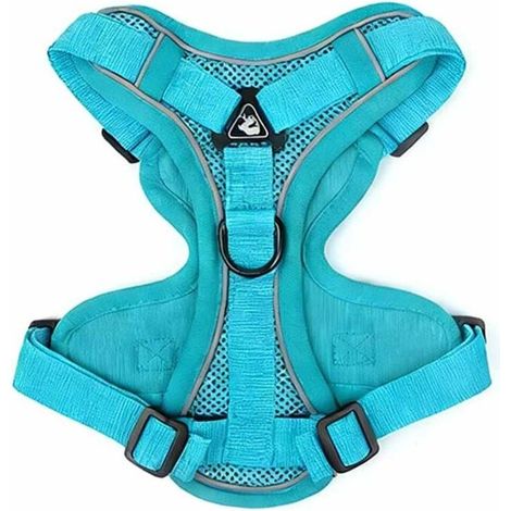 Harnais Chien Réfléchissant Anti-Traction avec Laisse, Souple et Respirant, Rembourré pour Petit Moyen Grand Chien, Taille S (1/5)