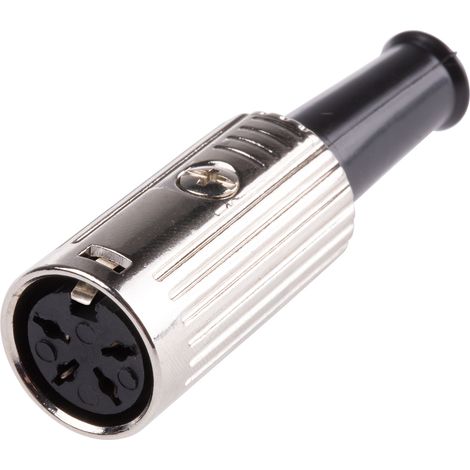 Connecteur DIN RS PRO, 4 contacts, Femelle, Montage sur câble ( Prix pour 1 )