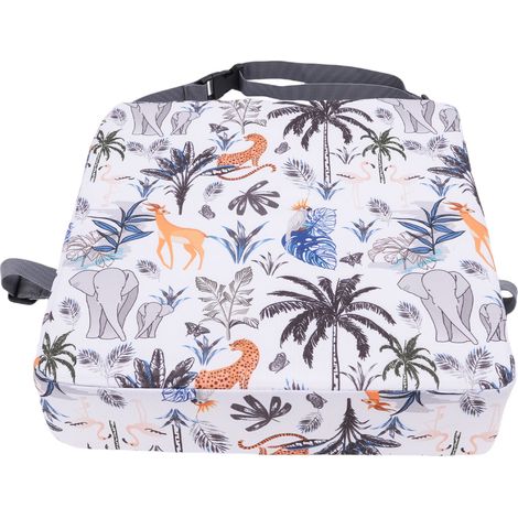 Rehausseur de table portable antidérapant pour tout-petit, chaise haute bébé avec coussin rehaussant et sangles élastiques, motif animaux de la jungle (1/5)