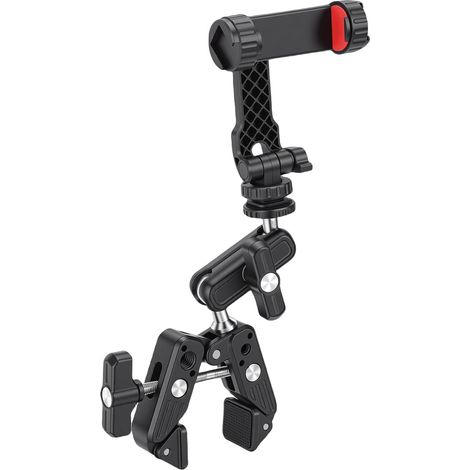 Pince de Caméra de Vélo, Support Léger en Alliage D'aluminium à Double Tête pour Téléphone de Caméra d'action de Cyclisme (1/5)