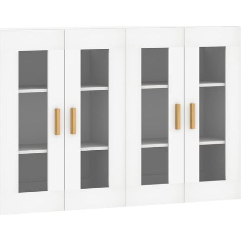 2 pcs Buffet,Bahut, Armoires murales blanc bois d'ingénierie CFW54240 (1/5)