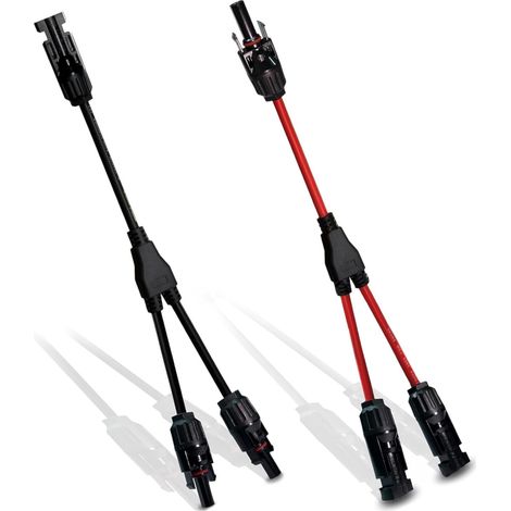 Y-Verbinder Solarkabel Solarpanel, 1 auf 2 Abzweige Y-Kabel Solarverbinder MMF + FFM Solaradapter, 30A 1000V DC
