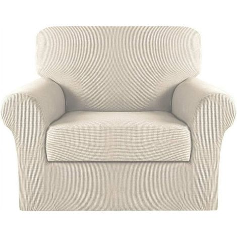 Pieces Chair Covers Chair Covers for Living Room Armchair Sofa Covers Couch Cover with Arm Washable Furniture Protector for Chairs Thick Jacquard Fabric (Chair, Biscotti Beige) (1/5)