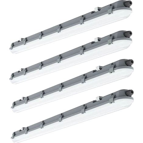 Set di 4 lampade a LED per vasca da soffitto lunghezza 120 cm 4000 Kelvin, 4320 lumen Luce per ambienti umidi e umidi adatta per garage, cantina, officina, ingresso, magazzino, ufficio, industria