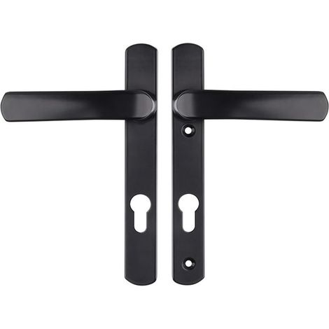 Set de Poignee de Porte, Garnitures de Porte Carrées, Poignées de Portes Noires, pour Cylindre Profilé Ensemble de Portes, 1 Paire, pour Chambres à Coucher Bureaux et Interieur (1/5)