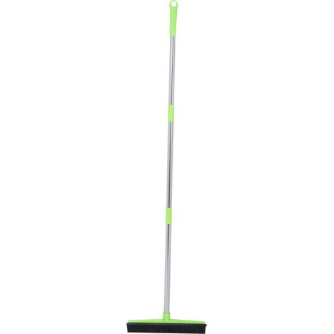 Balai télescopique multifonction pour tapis et moquettes, aspirateur et dépoussiérage pour poils d'animaux, outil de nettoyage vert (1/5)