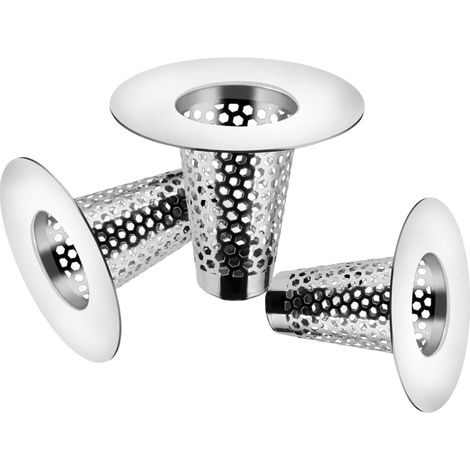 Filtre Cheveux Douche, 3 Pièces Filtre Evier Cuisine en Acier Inoxydable, Attrape Cheveux Douche, Filtre Lavabo, Convient pour Balcons, Cuisines et Salles de Bains (1/5)
