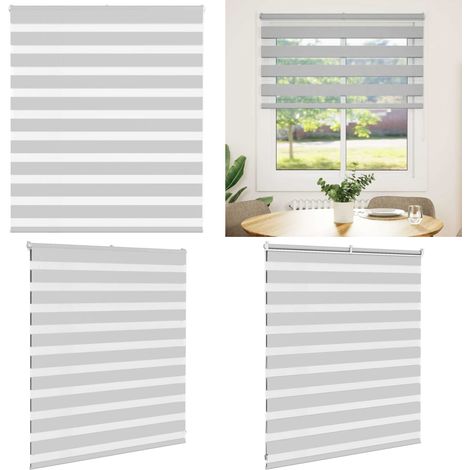 vidaXL Store zèbre gris clair largeur du tissu 115,9 cm polyester (1/5)