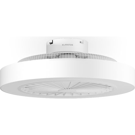 Klarstein Ventilador de techo ZenBreeze Smart con luz  48 cm  16 W  Silencioso  LED  Acrílico