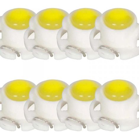 8 Pezzi Lampada Led T4.7 1 COB 12V 0.6W 40lm Bianco Freddo 6500K 9mm Luci Cruscotti e Strumentazioni