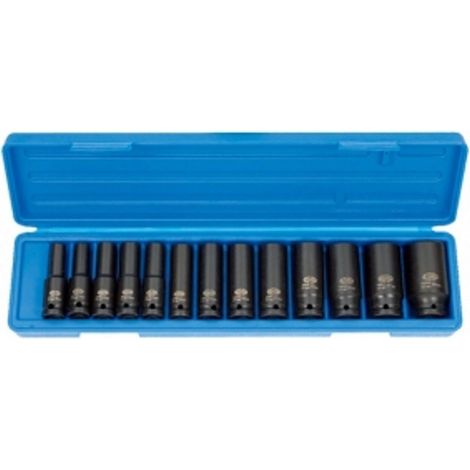 Jeu de Douilles à Choc 1/2" 10-30mm, 13 Pièces en Chrome-Molybdène (1/3)