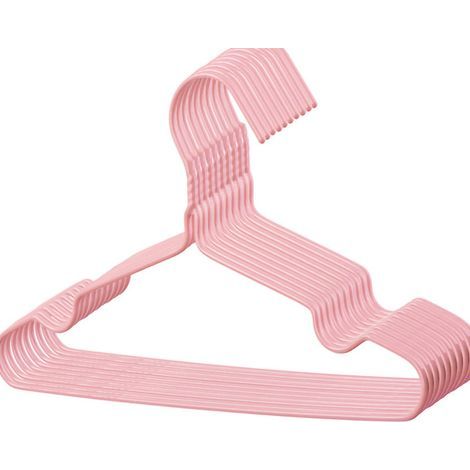 10er-Set ungelabelte Kleiderbügel für Kinder/Erwachsene, geeignet für Zuhause/Studentenwohnheim 【Kindermodell】 Nordisches Rosa, 30 cm (1/5)