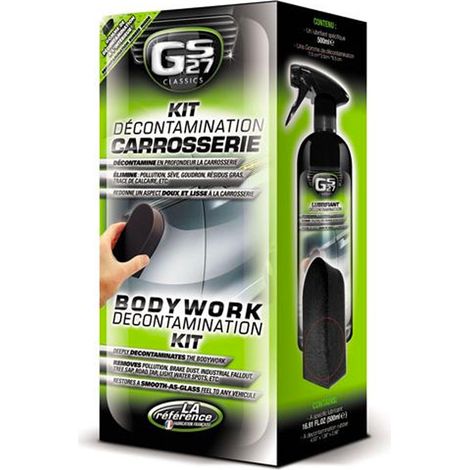 Décontaminant carrosserie voiture 500ml – Éponge gommante pour élimination des résidus – Rendu doux et lisse – Gs27