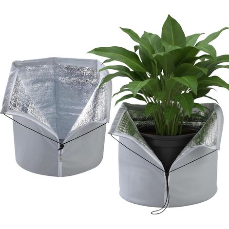 2 Pièces Housse Voile Hivernage Plante Exterieur, 50 x 45 cm Voile D'hivernage avec Cordon de Serrage et Zipper,Serre Sac Hivernage pour Plantes Protection Arbre Olivier Palmier Citronnier (1/5)