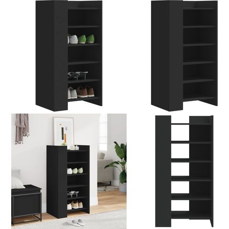 Schuhschrank Schwarz 52x37,5x100 cm Holzwerkstoff - Schuhschrank - Schrank Für Schuhe - Schuhregal - Garderobe - Aufbewahrungsbox - Home & Living (1/5)