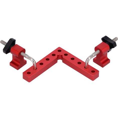 Lot 2 équerres de positionnement 90° gabarit angle droit, serre-joint d'assemblage bois 120mm, accessoire de menuiserie pour fixation précise. (1/5)