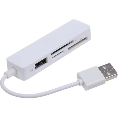 Lecteur de cartes mémoire 3 en 1 (SD/TF/MS) avec interface USB 2.0 pour PC (1/4)