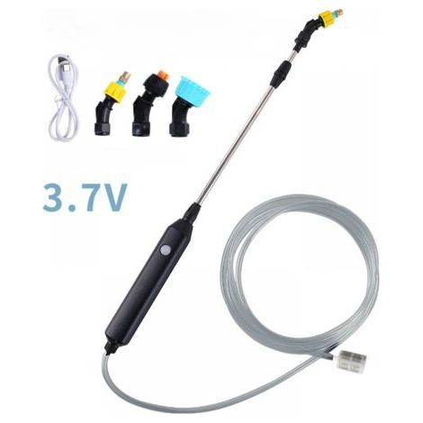 Rechargeable electric sprayer 2400 mAh – Autonomy 2-3 hours – 3m hose – 3 interchangeable nozzles – For watering and cleaning (1/5)