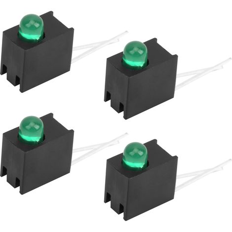 100 Stück 3 mm LED-Schirmdioden-Lichtset mit Halterung, seitliches Einzelloch-Industriezubehör, grünes Licht (1/5)